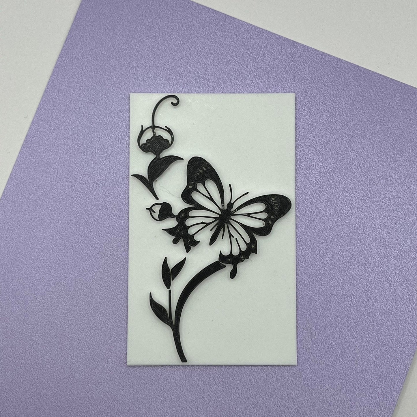 Small Floral Butterfly Impression Plate 6