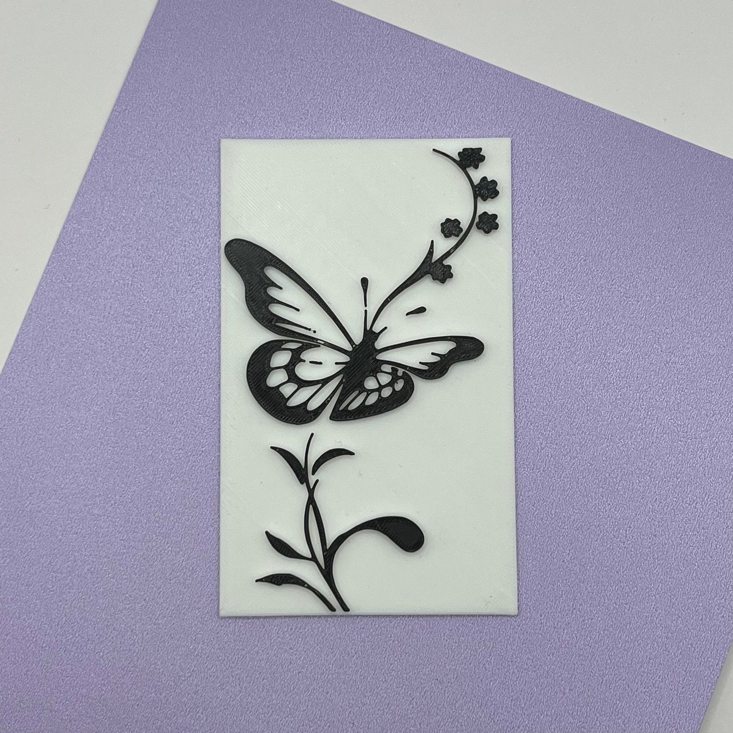 Small Floral Butterfly Impression Plate 7