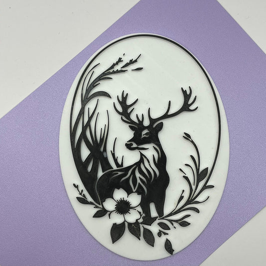 Large Floral Stag 1 Impression Plate