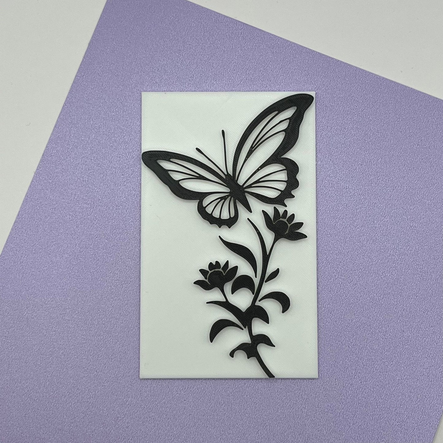 Small Floral Butterfly Impression Plate 5