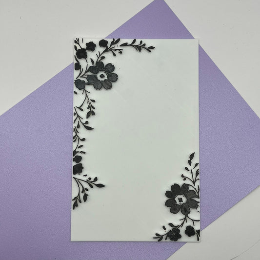 Dual Corner Floral Impression Plate 1