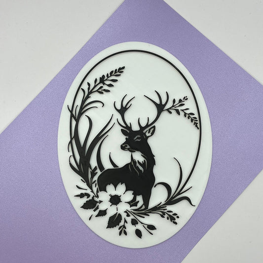 Large Floral Stag 3 Impression Plate